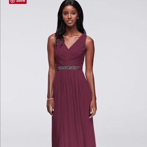 David’s Bridal Wine Bridesmaid Dress